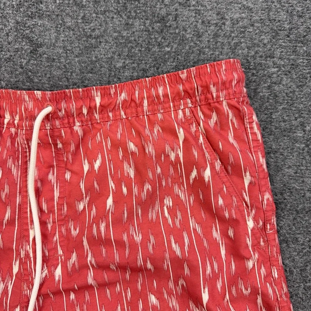 American Eagle Outfitters Swim Trunks Mens Small Red Ikat Mesh Lined Drawstring